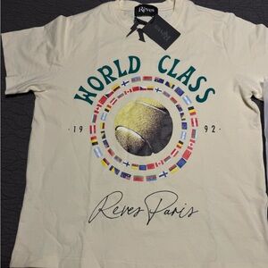 Reves Paris Cream Graphic T-Shirt for Men